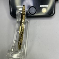 14k yellow gold frost etched bangle