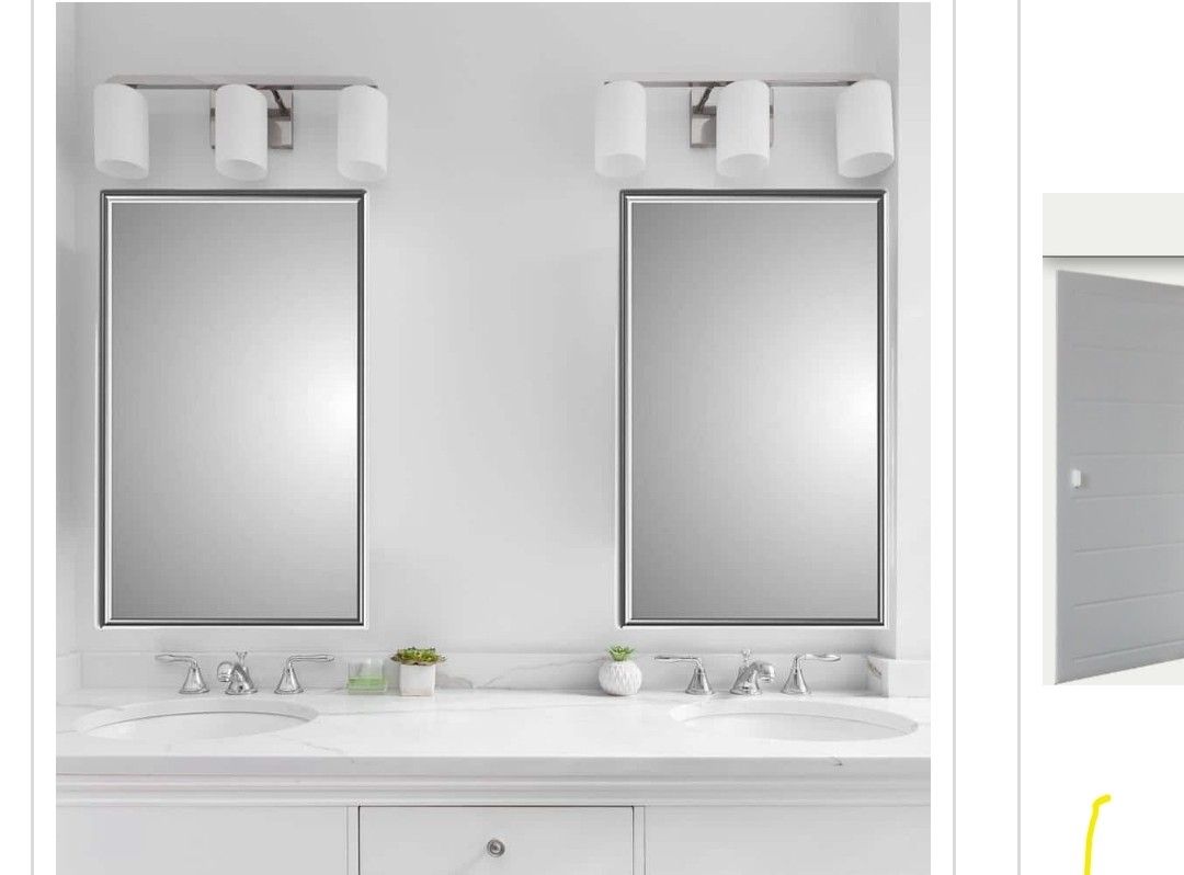 Framed Recessed 1-door Medecine Cabinet Frame Mirror