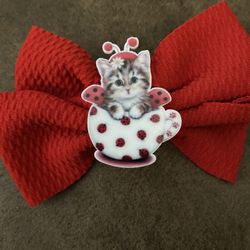 Ladybug Cat Hair Bow 
