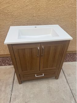 30” BROWN  RESTROOM VANITY  TOP NEW