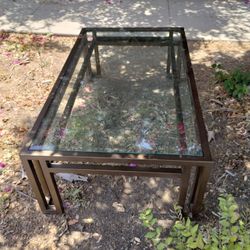 Glass Brass Table 