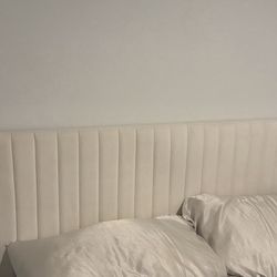 Mattress And White Bedframe (QUEEN)