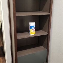 Deep Tall Bookshelf with Huge Drawer and Adjustable Shelves Two-Tone