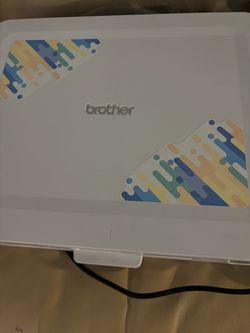 Brother Printer White with Decorative Stickers