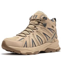 ROCKROOSTER Bedrock - Men’s Waterproof Hiking Boots, Lightweight Mid Ankle Trail Boots with Microfiber Upper, Rubber Outsole and PORON XRD Insole for 