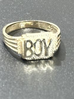 10k Yellow Gold Boys Ring 