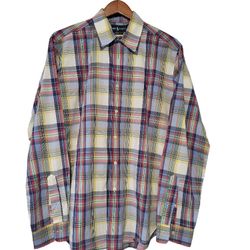 Ralph Lauren Polo Men's Madras Plaid Long Sleeve Button Down Shirt Size Large. 
