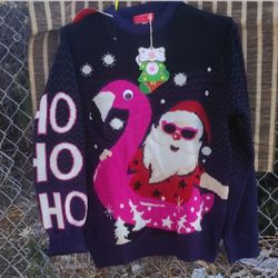 Ugly Santa Christmas Flamingo sweater
