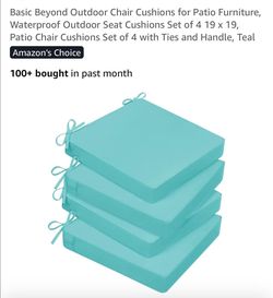 New set of 4 outdoor chairs cushions 19x19