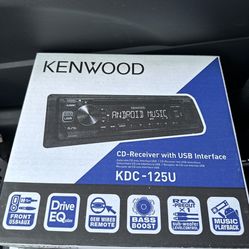 Kenwood KDC-125U Single DIN Car Stereo Deck - New