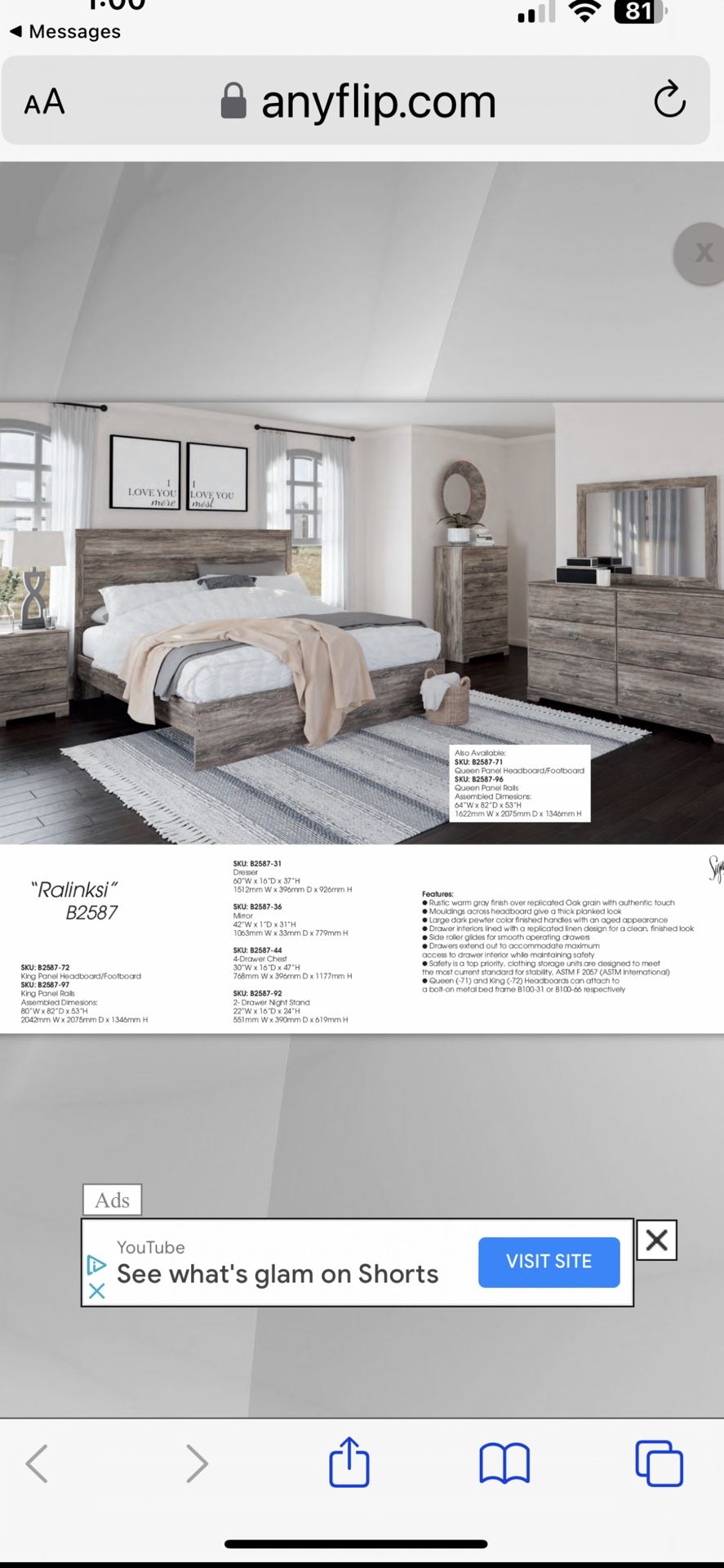 Bedroom Set Not Including Mattres And Foundation