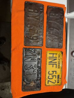 Vintage California License Plate Plates