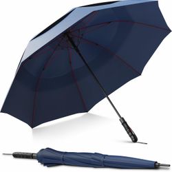 New Repel Umbrella Extra Large Windproof Golf Umbrella - Covers 2 People - 60" Wide Vented Double Canopy with Reinforced Fiberglass Ribs, Waterproof C