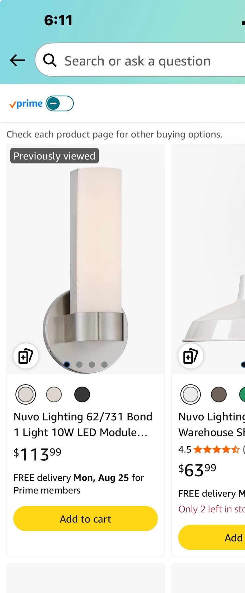 Nuvo Lighting 62/731 Bond 1 Light 10W LED Module (included) 850 Lumens Vanity and Wall with White