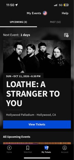 LOATHE  GA TICKET 10/11