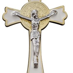 Catholic metal cross 2 pieces. Black and White