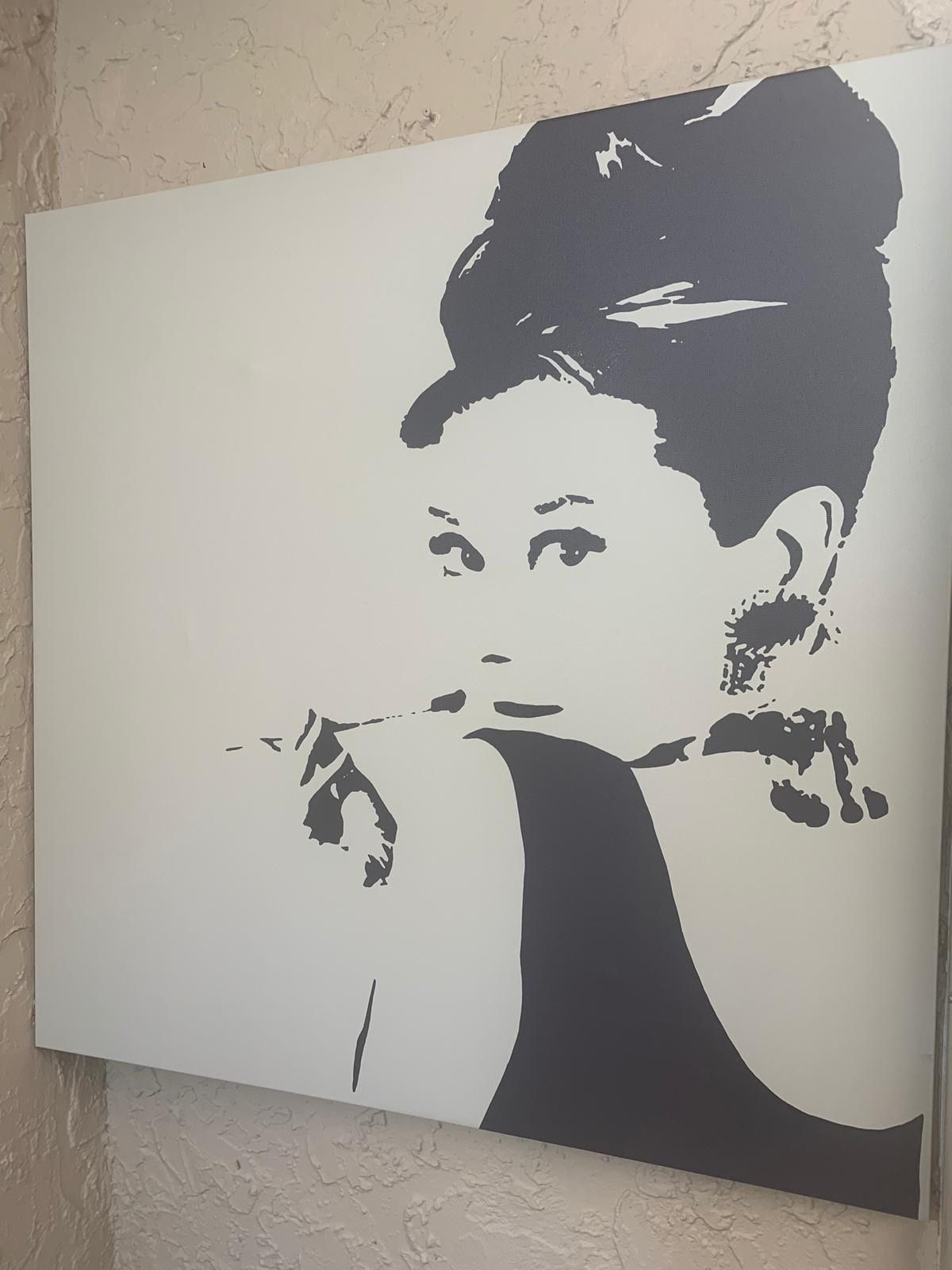 IKEA PJATTERYD Audrey Hepburn Canvas Print 35" x 35"  90 X 90CM - See My Other Items 😀