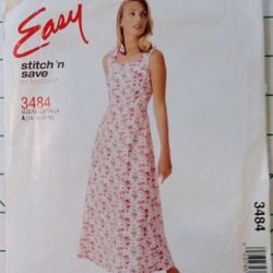 Easy Sleeveless Dress Pattern  3484