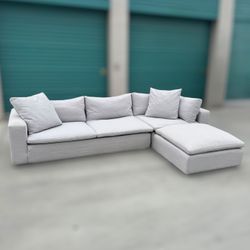 Living Spaces Light Gray Utopia Cloud 3 Piece Sectional Sofa Couch - 🚚 DELIVERY AVAILABLE // ONLY $50 DOWN 💸