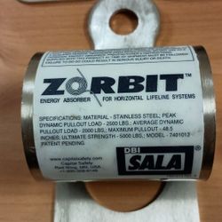 3M DBI-SALA Zorbit Model # 7401013 Horizontal Lifeline System Component, Energy Absorber, Silver