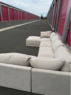 Modular U-Shaped Sectional Sofa with Ottoman