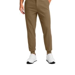 Men's Golf Joggers Pants 4 Pockets with Belt Loops 28" Stretch Slim Fit Dress Joggers for Men Casual Travel Deep Khaki 