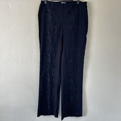 Lace front detailed stretch pants