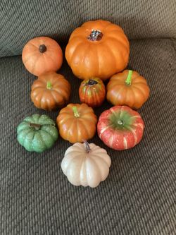 Nine Decorative Pumpkins