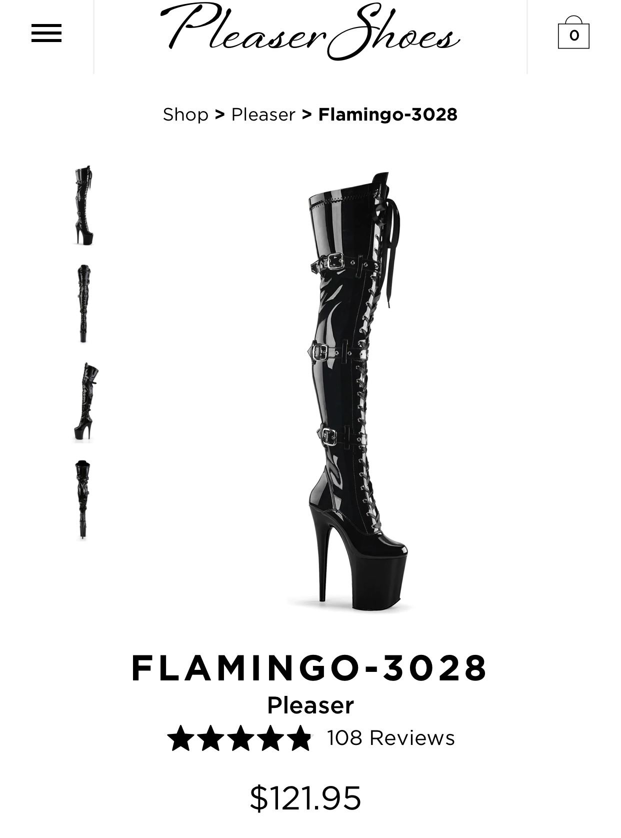 Exotic Dancer Boots: Pleasers Flamingo 3028 Size 10