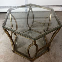 Gold Glass Table 