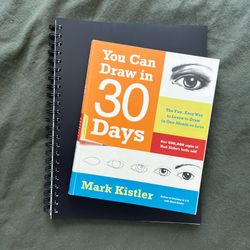 You Can Draw in 30 Days by Mark Kistler paperback with 71 page spindle bound Sketchbook