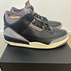 Nike Air Jordan 3 A Ma Maniere Retro Shoe Black Men Size 10.5 / Woman Size 12
