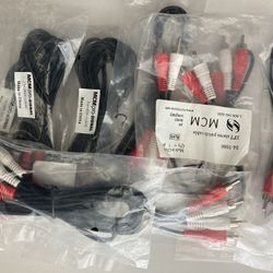 2 RCA to 2 RAC Cable Male Stereo Audio, HDTV, VCR, DVD Cord Each: $3, Set Of 10: $20