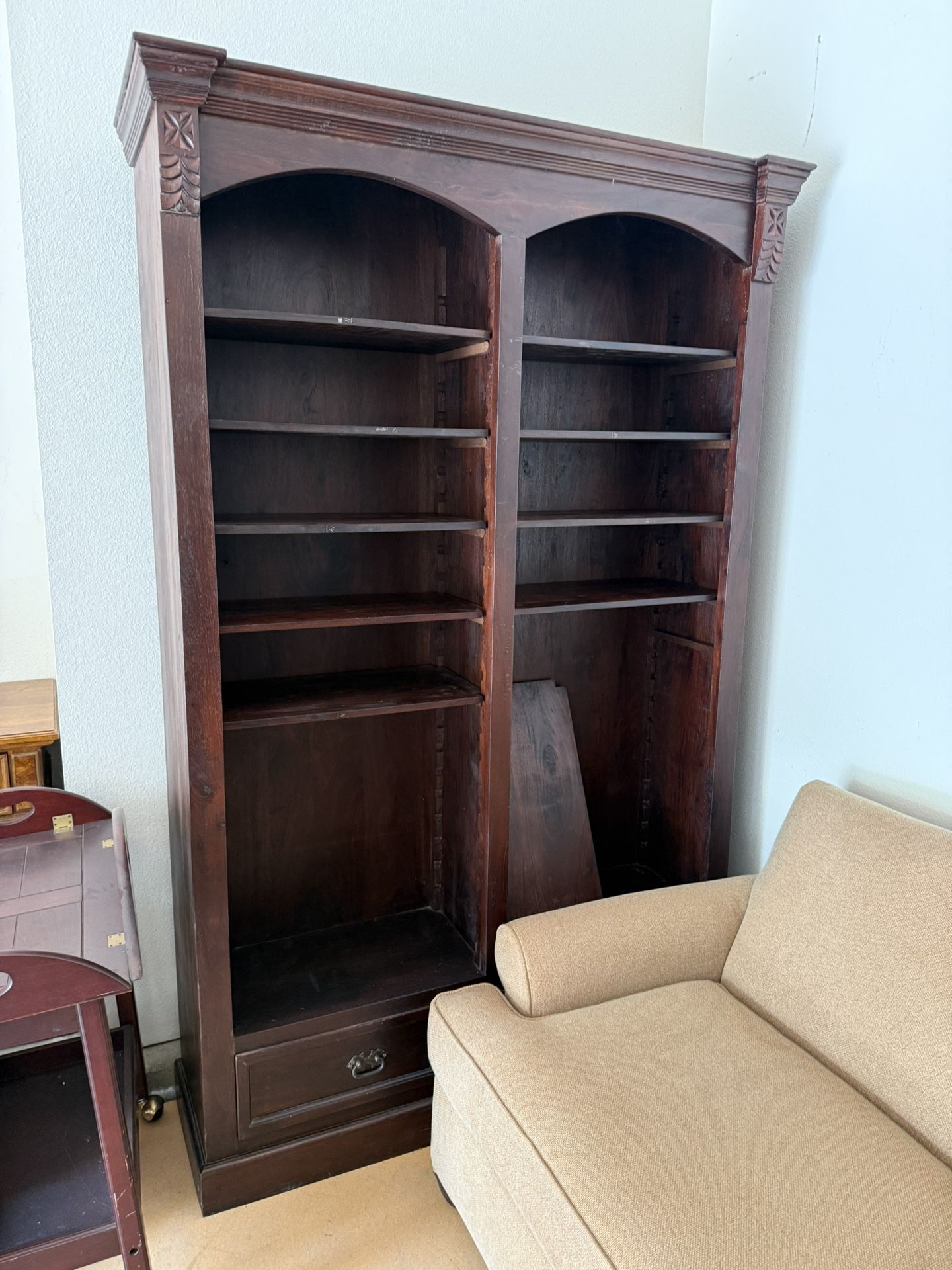 4 Mahogany Bookcase Bookshelves Set