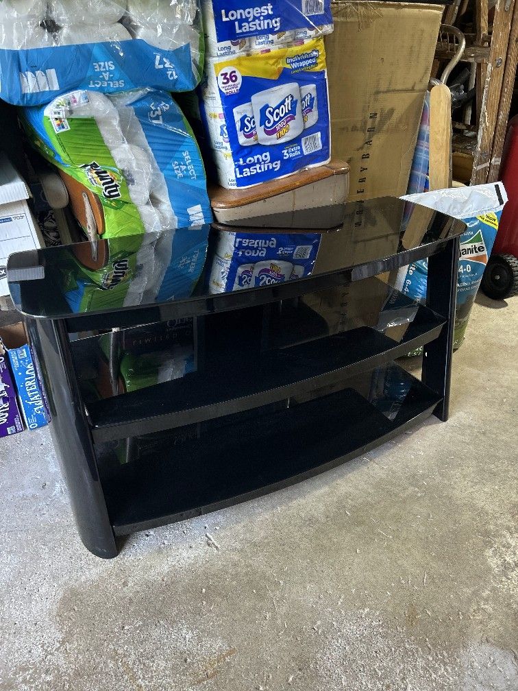 TV Stand - Glass Shelves