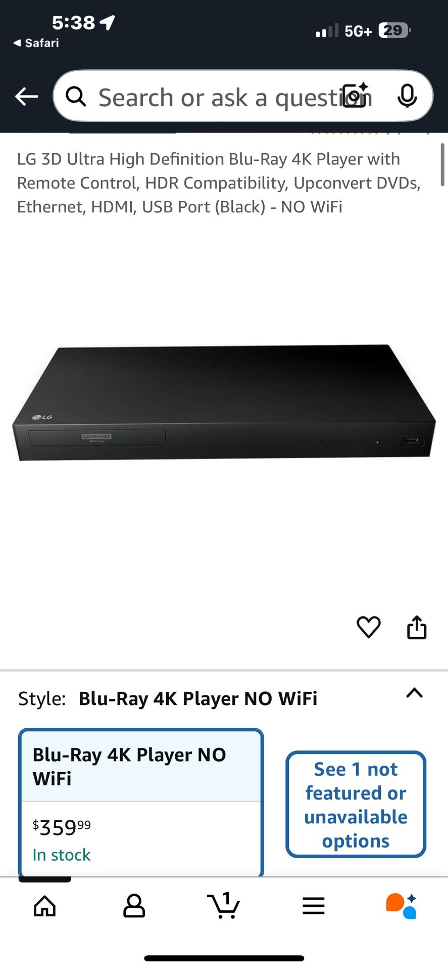 LG 4K Ultra HD Blu-Ray Player