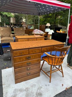 Solid Wood Dresser and Desk Set