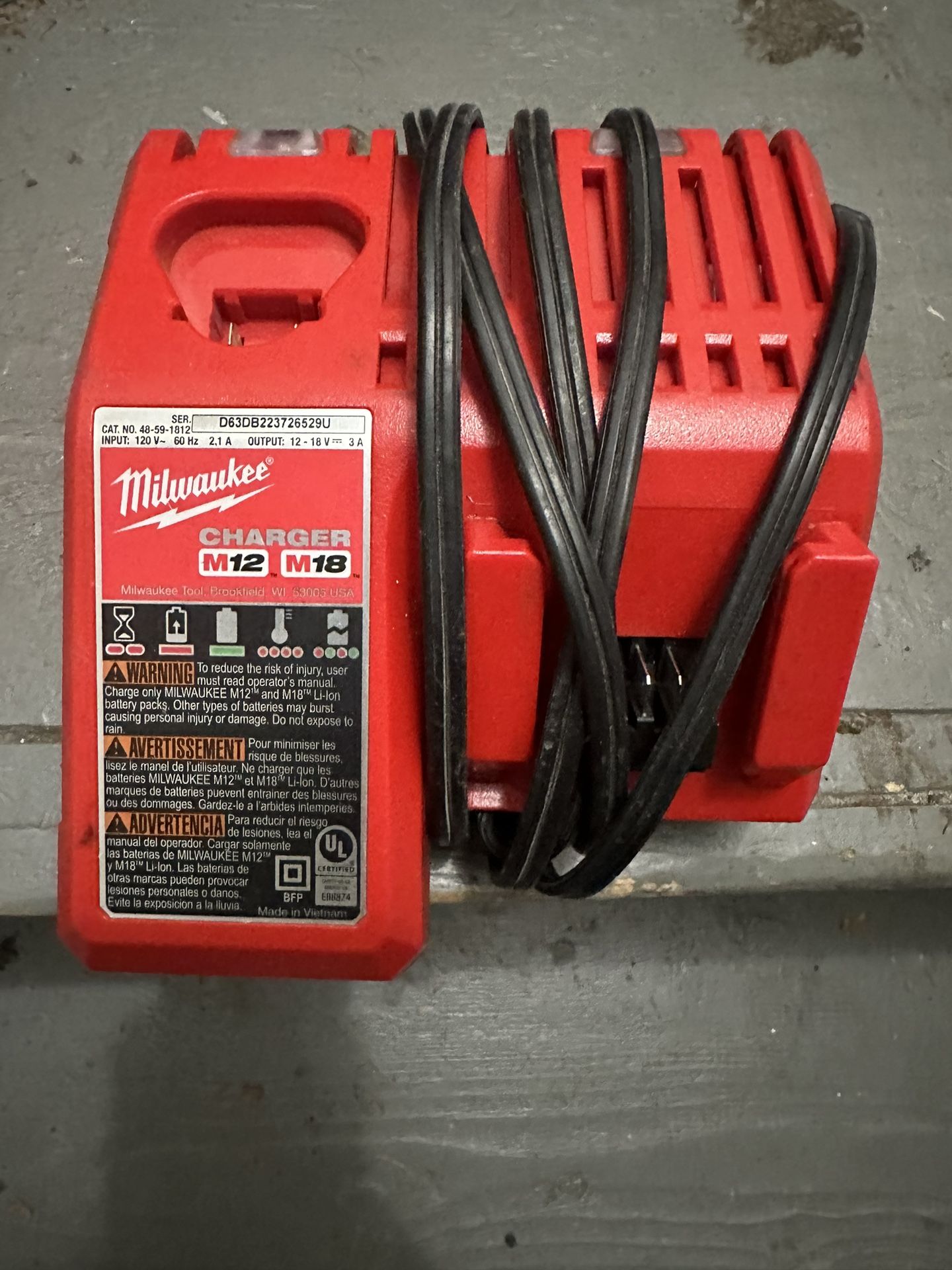 M18 M12 Charger Used