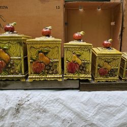 Lefton Canisters and Cookie Jar Set