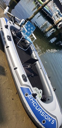 Custom-Made Decks for Intex Excursion Raft (boat + motor NOT for sale) I 