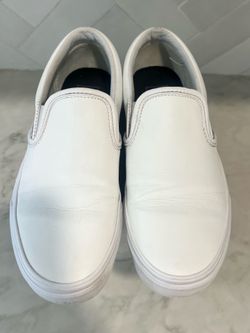 Vans White Slip-On Leather Casual