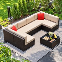 Outdoor Sofa Set with Coffee Table