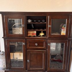 Elegant Dark Cherry Wood Dining Server