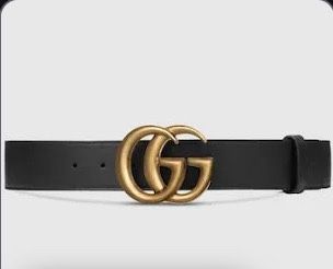 GG Gold/ black gucci belt | 105cm