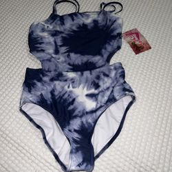 Blue Tie Dye Kanu Youth Swimsuit 