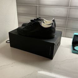 ARMANI EXCHANGE///Low-Sneakers/US 9/Plain/Leat her/BLK//low top sneaker