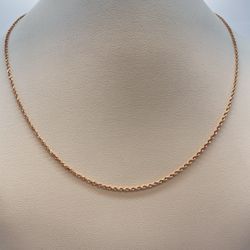 Rose Gold Rope Chain Solid 14K New