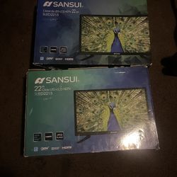 (2) Sansui 22" Led-lcd HDTV Monitors 