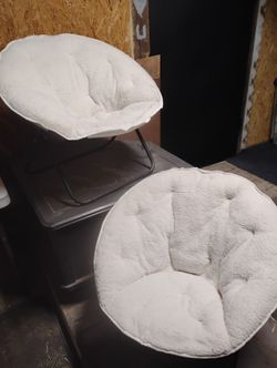 Round Faux Fur Accent Chair
