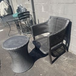 Table and chair the table has storage